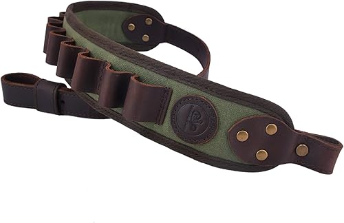 Miniatura 5 de Eslinga de cuero del tenedor de la cáscara de la escopeta del calibre 12, correas de hombro de la cáscara de la lona 12GA