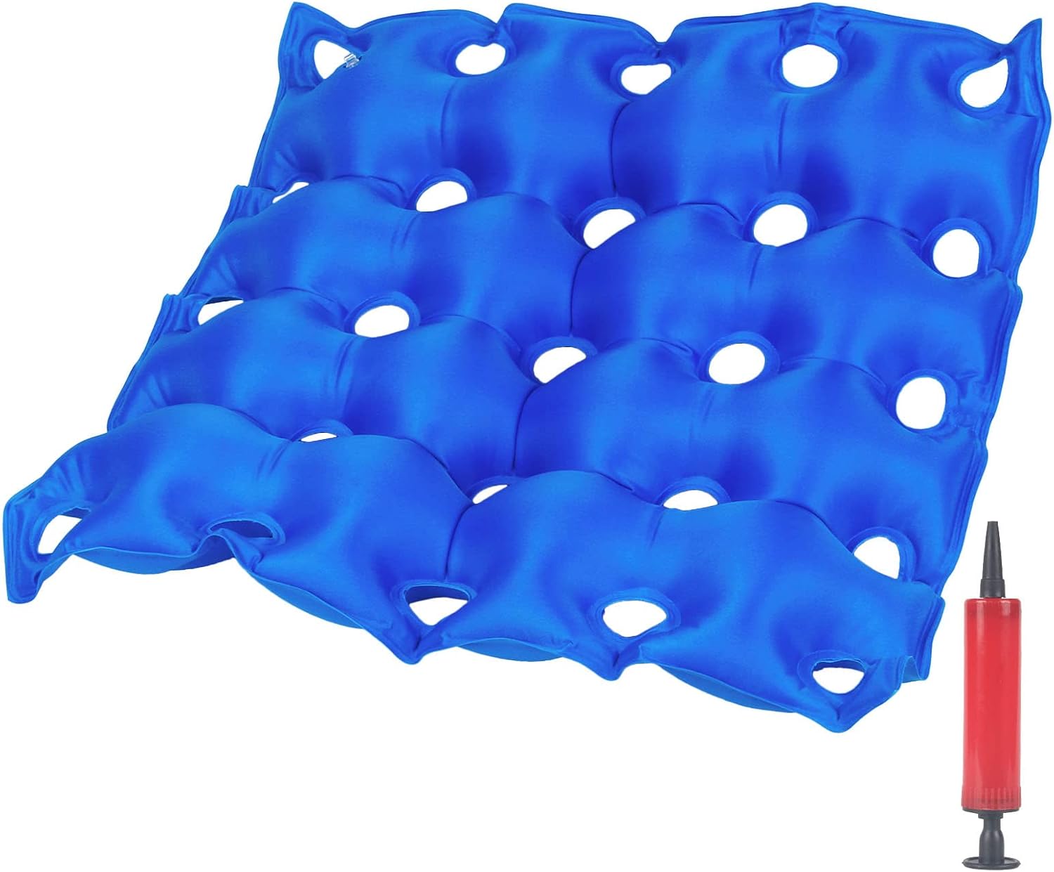 MIAOKE Medical Air Inflatable Seat Cushion for Wheelchair Office Home, Ideal for Prolonged Sitting 17.7" X 17.7"- Blue