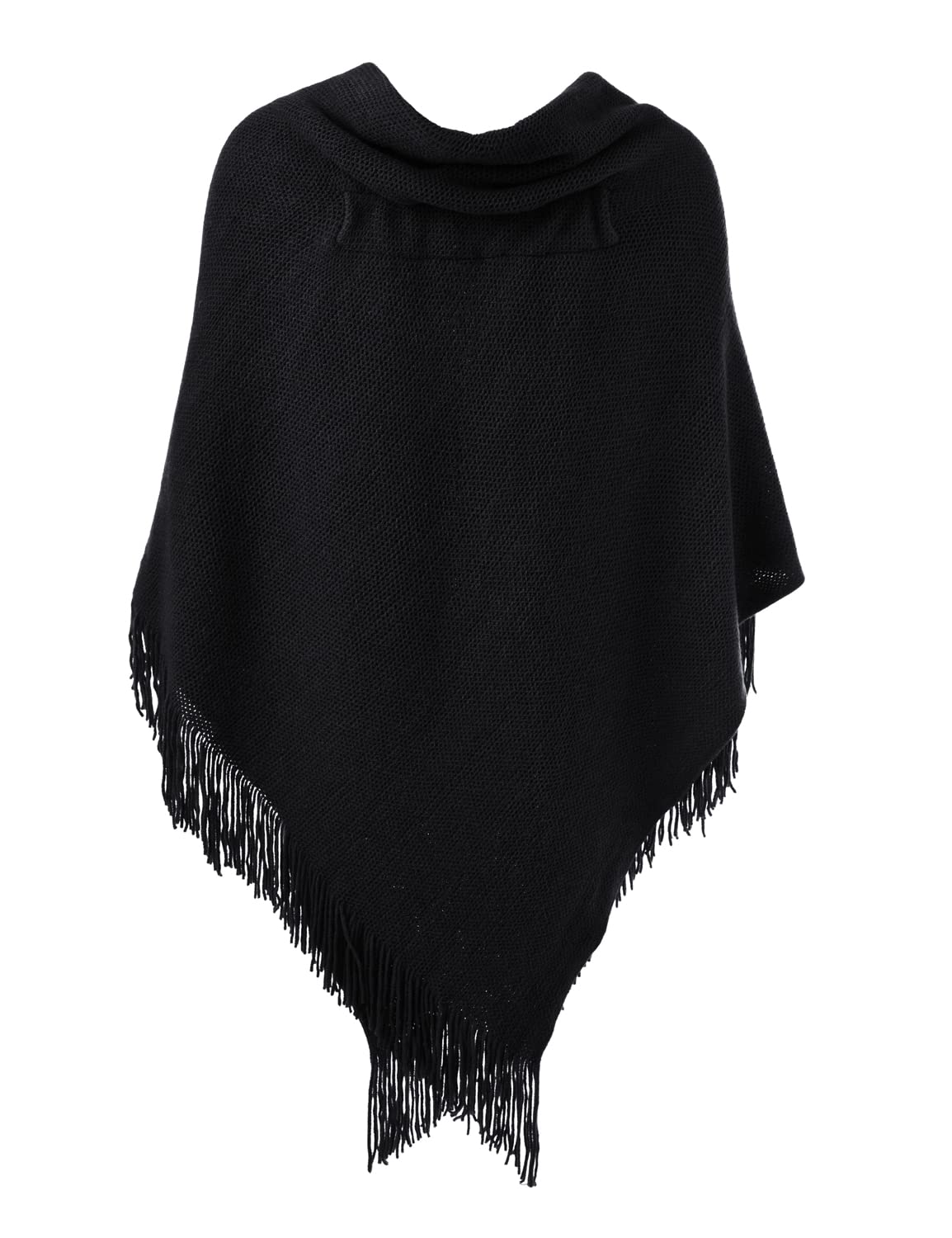 Ferand Poncho de Frente Abierto para Mujer, Chal Holgado con Flecos para Otoño Invierno