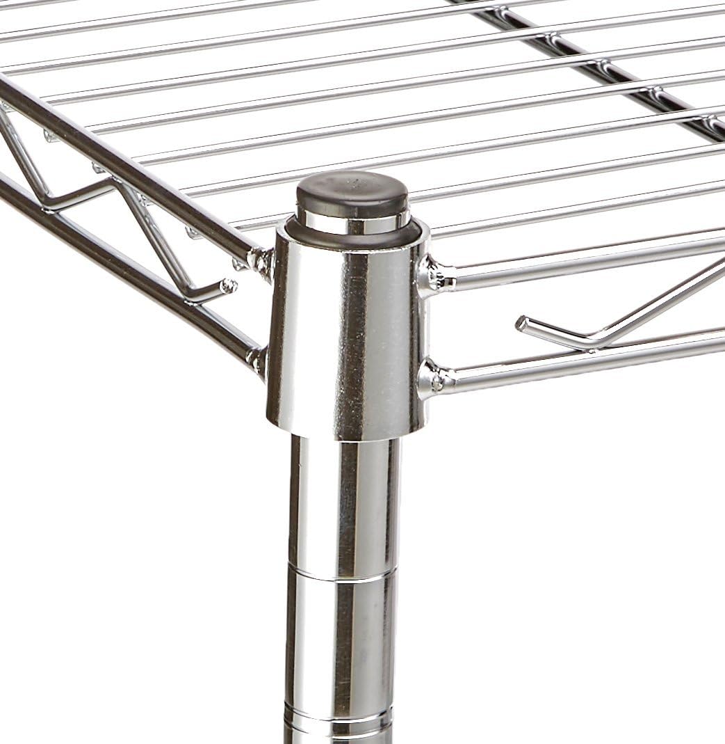 Amazon Basics 4-Shelf Shelving Unit on Wheels - Chrome