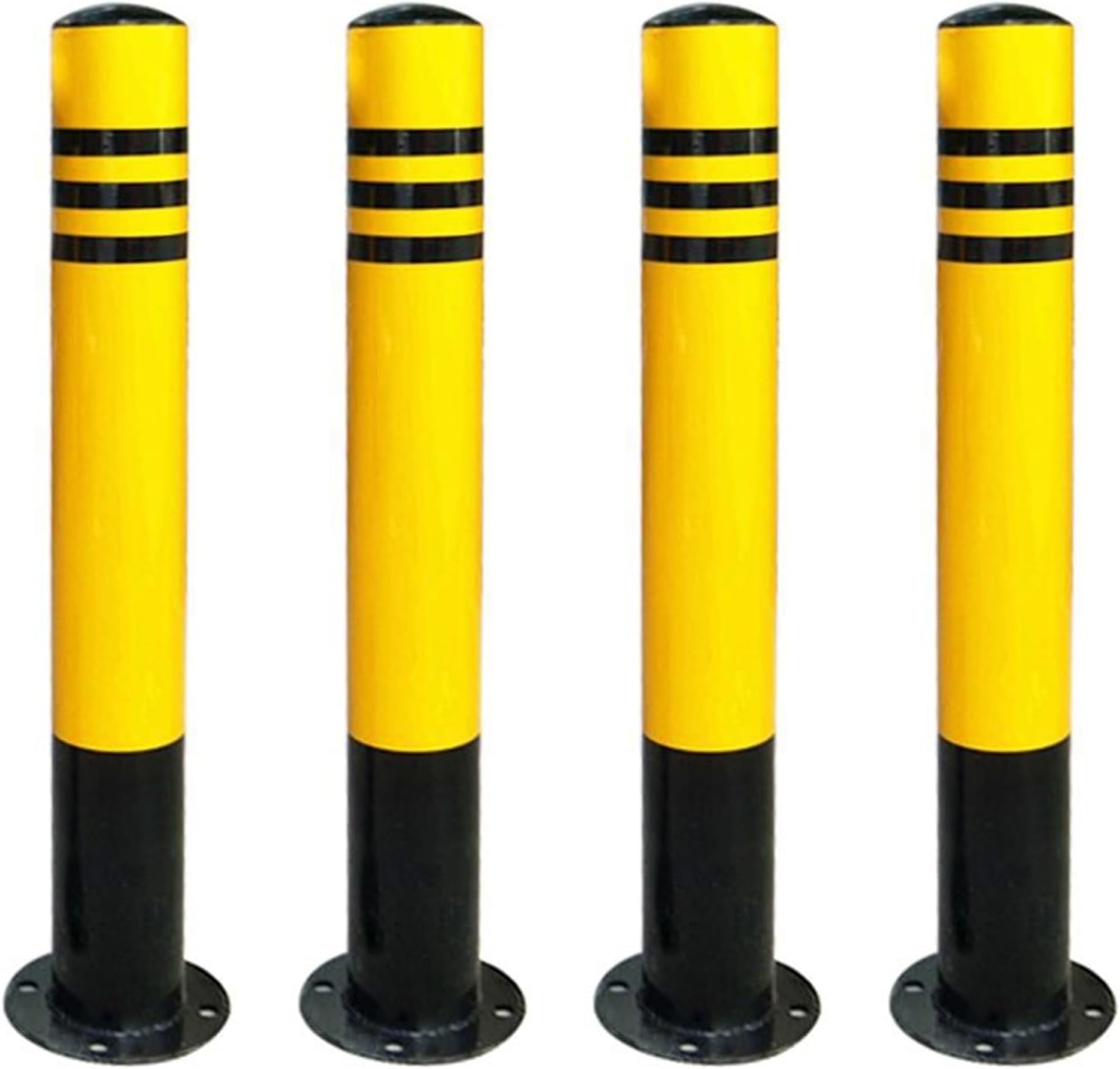 OLSKFUH Parking Post Construction Cone Street Stanchion Floor Mount Traffic Delineator Post Cone Parking Bollards, Metal Detachable Commercial Caution Cones Warning Posts Drivewa,4 Pack-70cm/27.5in