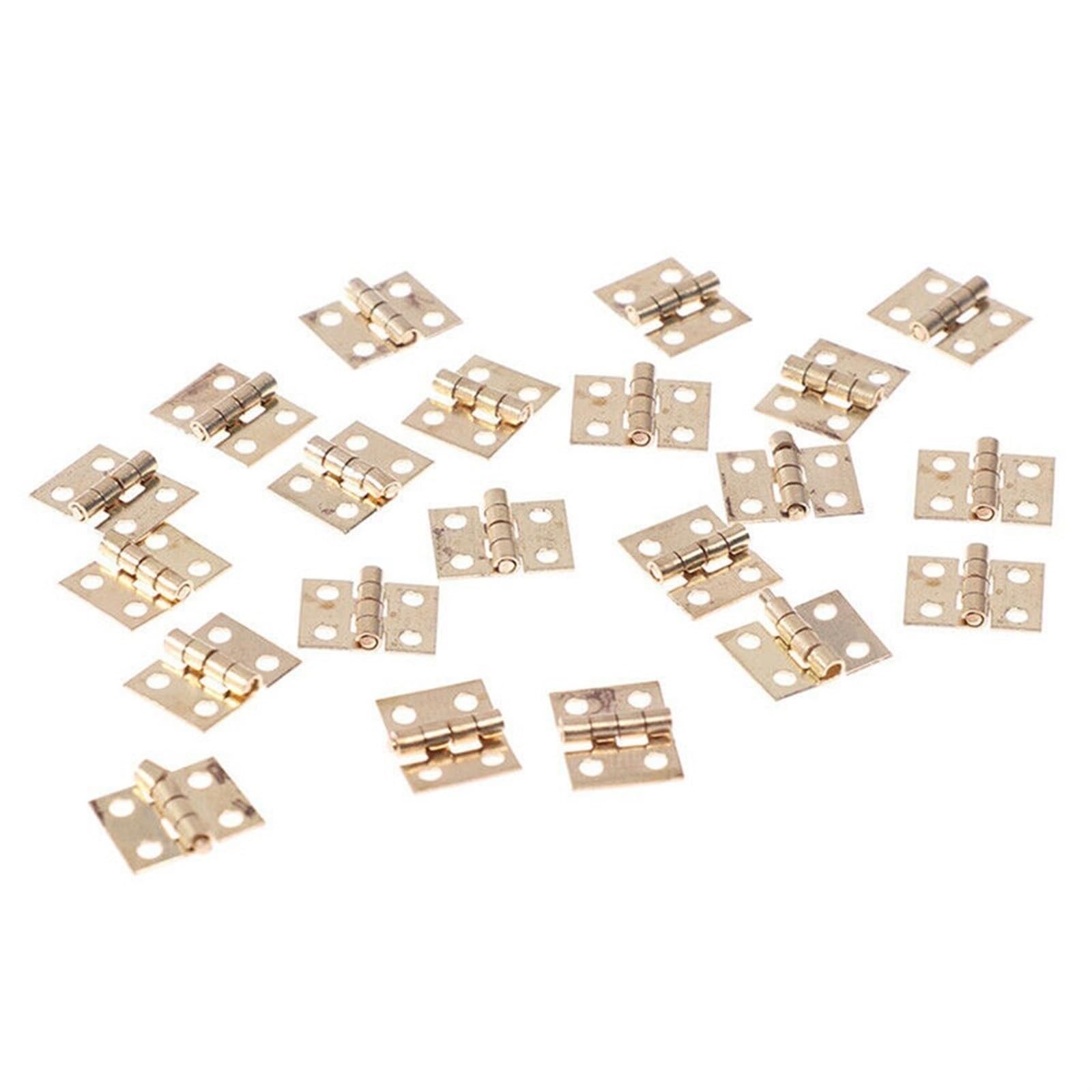 50pcs Mini Brass Hinges Cabinet Door Drawer Small Decorative Jewelry Craft Boxes Furniture Accessories 8 * 10mm