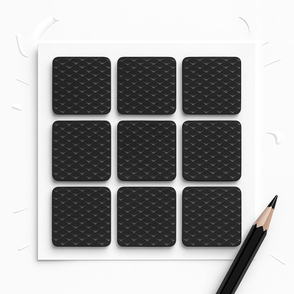 Swadita 18pcs Square Anti-Slip Grip Pads – Self-Adhesive Rubber Cushions Protectors (Pack of 1) 2.5cm*2.5cm Black-image-36