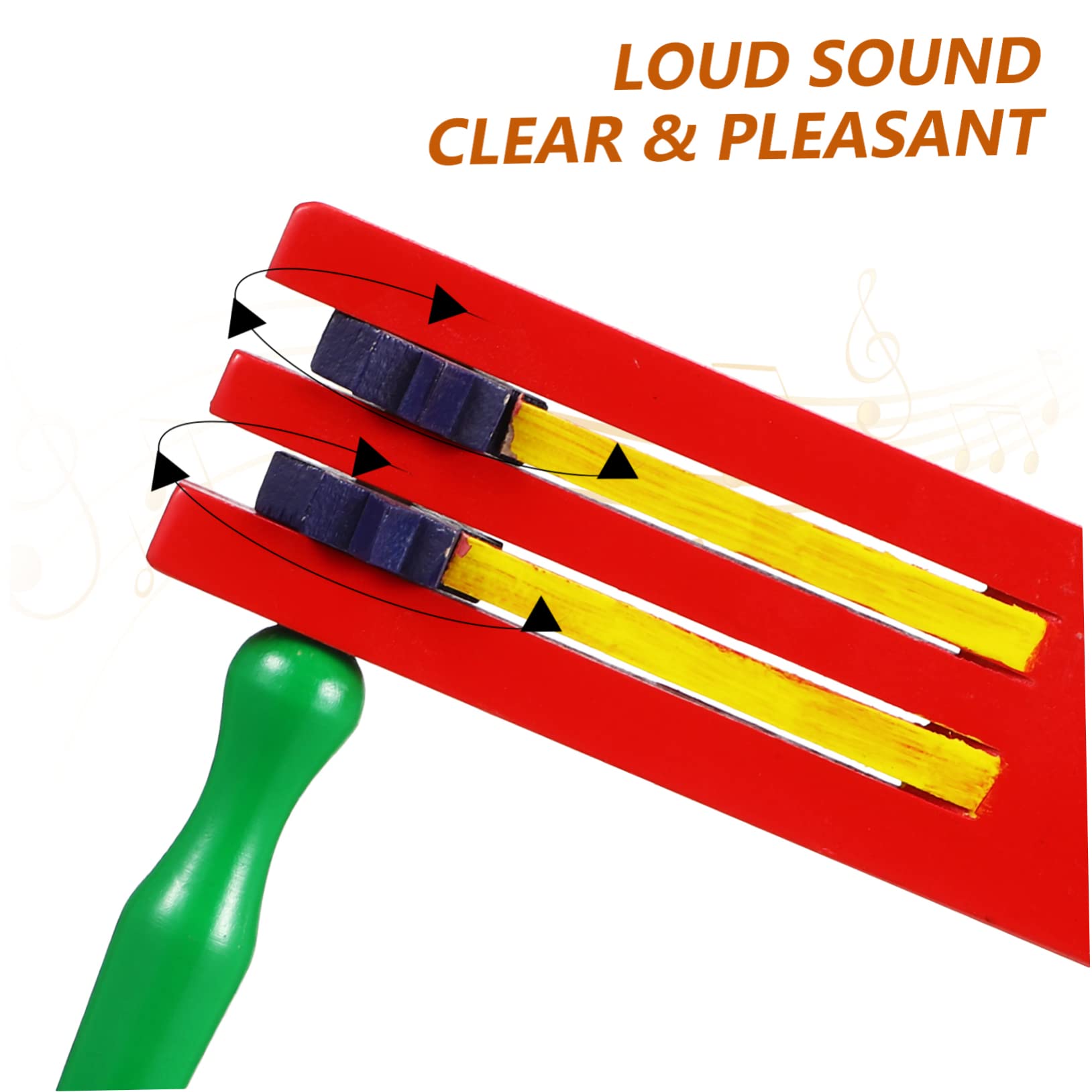 BESTonZON 2 Pack Wooden Ratchet Sound Toys Matraca Bell for Boys and Girls Musical Instruments Toys