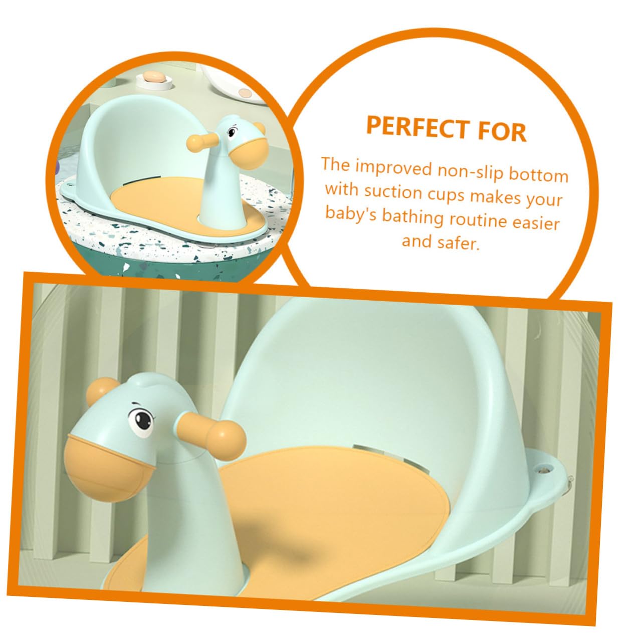 Didiseaon Silla de Baño para Niña Antideslizante con Ventosas Fuertes Asiento con Drenaje Fácil de Limpiar Soporte Estable para Bebés Color Azul para Ducha y Bañera