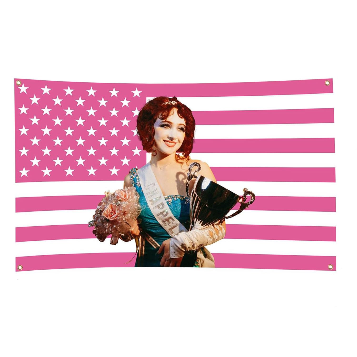 Star Flag 3x5FT,poster pink Tapestry With 4 Brass Grommets,For College Dorm Room Decor,Outdoor,Gift, Parties Poster Banner Concert Decoration