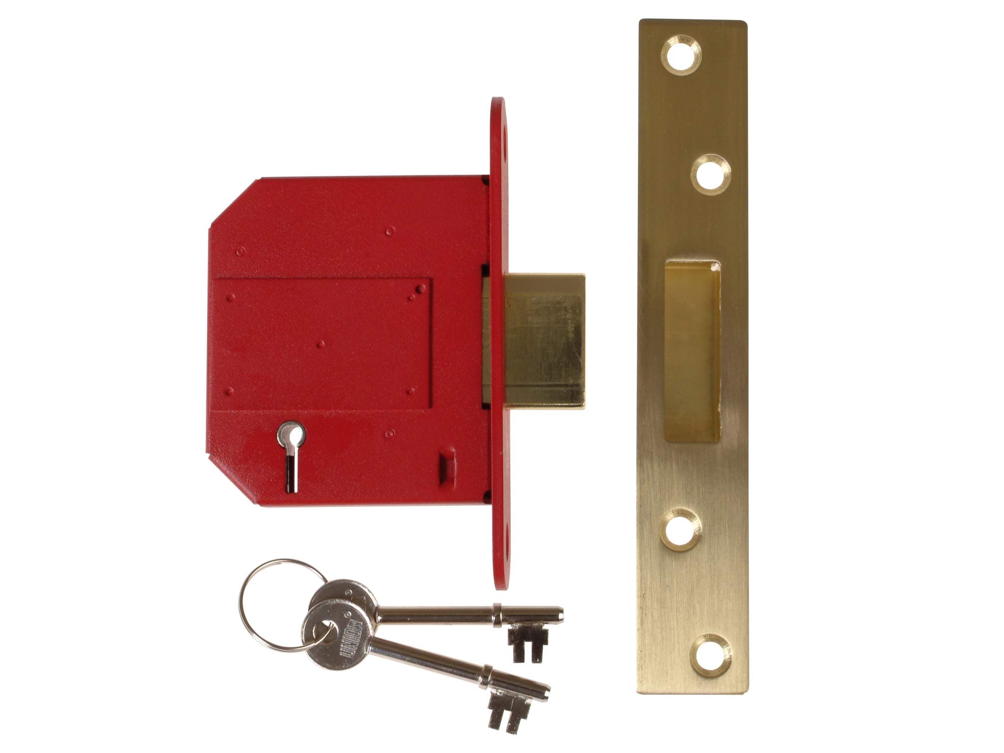 UNION StrongBOLT 2100S BS 5 Lever Mortice Deadlock 81mm 3in Satin Brass Box UNN