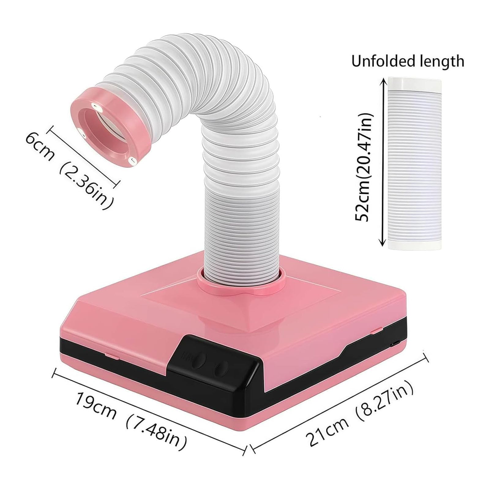 SenhE 60W Colector de Polvo de Laboratorio Dental, con Manguera Ajustable y luz LED, Succión Potente y Silenciosa, para Uso Profesional en Salones y Manicura en Casa