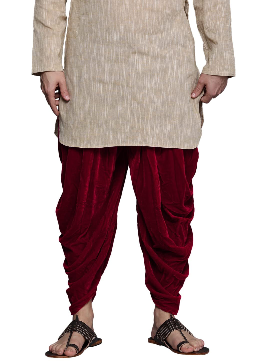 manyavar Men's Regular Suit Pants (PATIALA09V-329-UNDEFINED_Red_Free Size)-picture-12