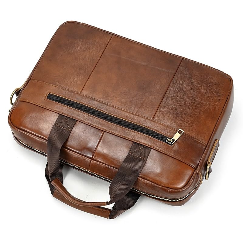 Men's Leather Handbag Business Trip Briefcase 15 "computer Bag Cowhide Shoulder Crossbody Bag2