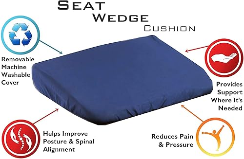 Miniatura 2 de Cojín de cuña  Almohada de apoyo para silla  Alivio del dolor de espalda presión y dolor  Mejora la postura (paquete individual, funda de poliéster