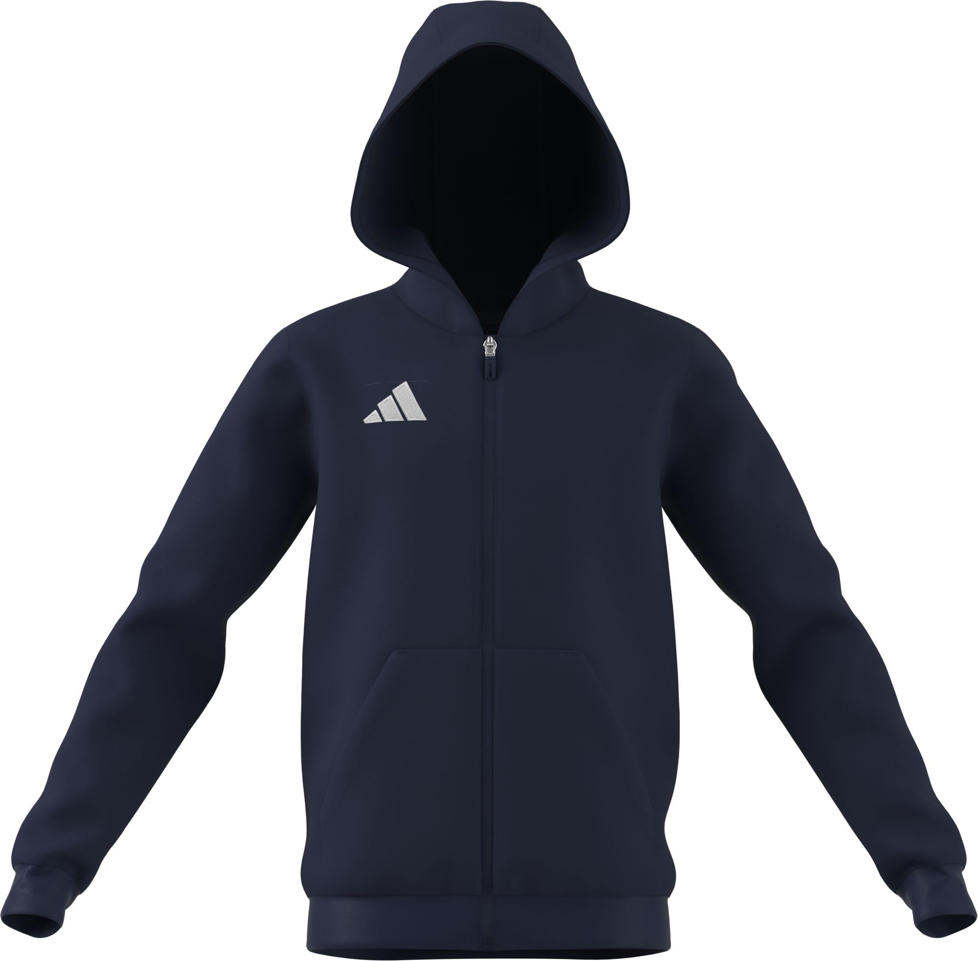 adidas Junior Football Entrada 26 Full Zip Hoodie, Navy, Size 3-4 Years