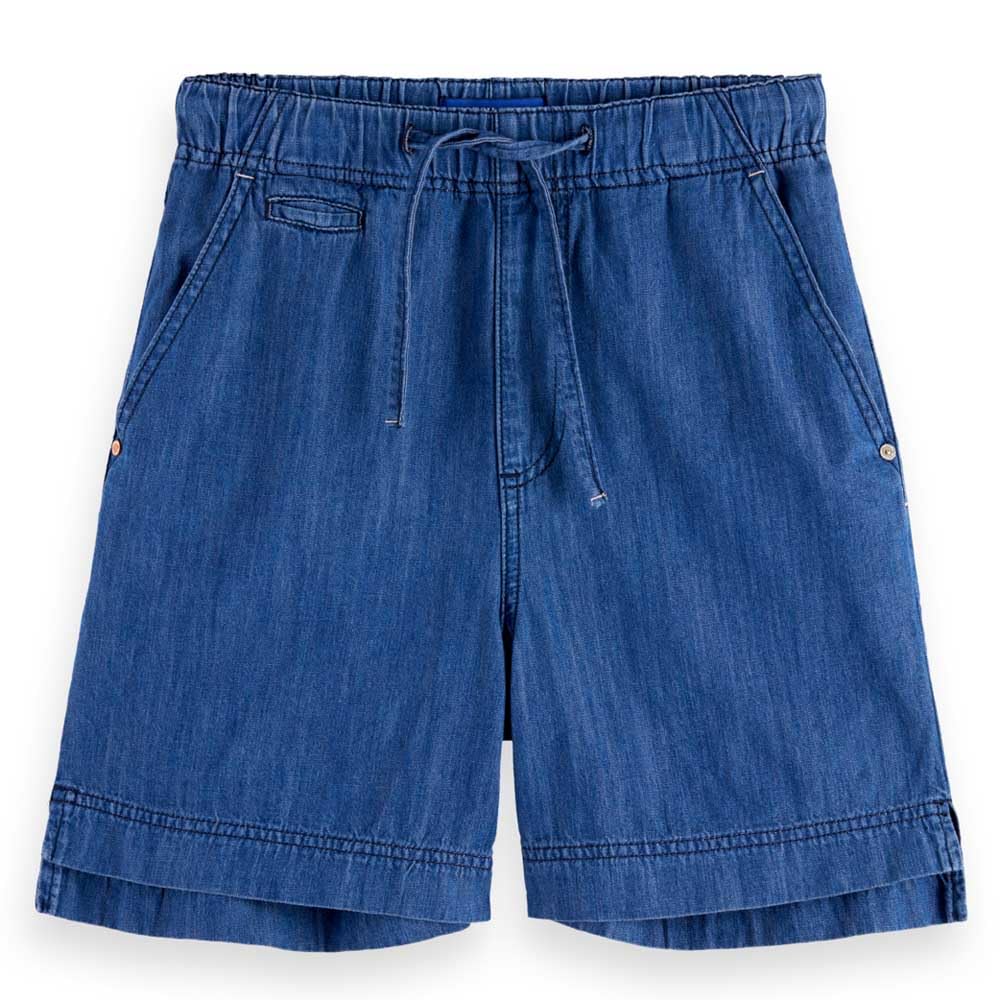 Scotch & Soda Women's Sporty Utility Short in Lightweight Denim Washed Indigo, XS
