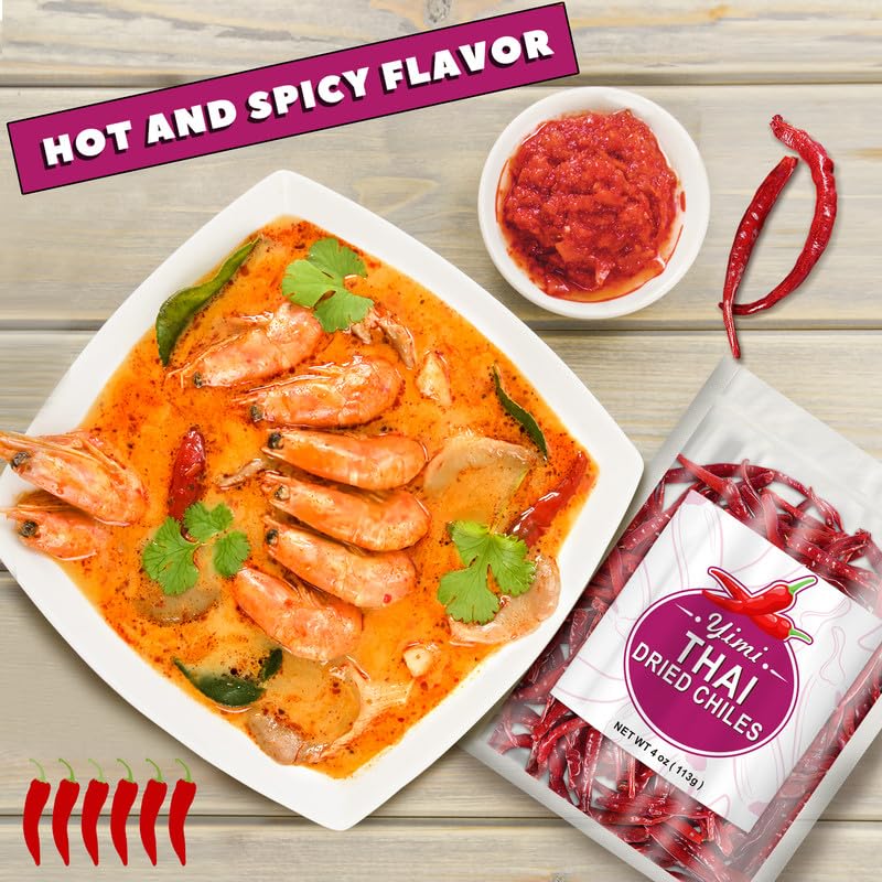 Image of Yimi Dried Chili Peppers 6 Pack Bundle - Arbol, Guajillo, Thai, Sichuan Medium Hot, Sichuan Super Hot, Guizhou, Super Pack of Dry Whole Pepper Chiles (24oz Total), Ideal for Gift
