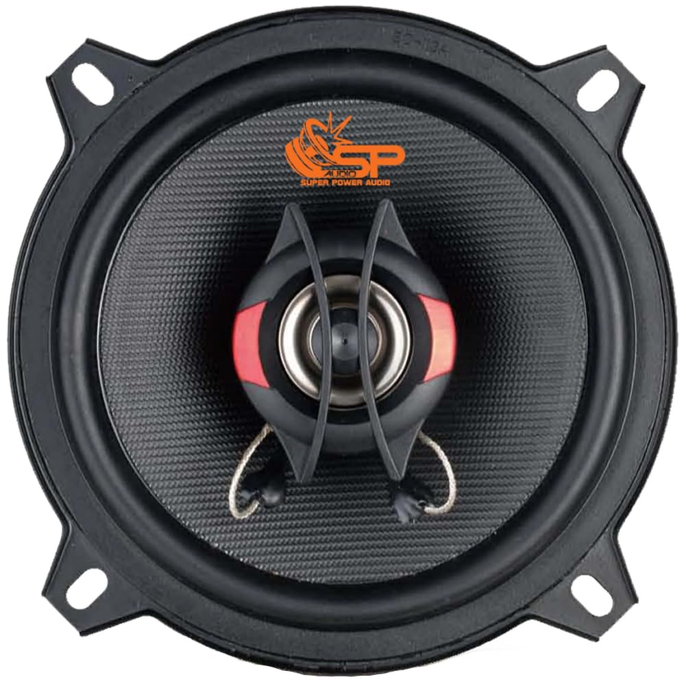 SP Audio 2 SP-5.25C Altavoces coaxiales de 2 vías de 13 cm 130 mm 5,25", 100 W RMS y 200 W máx., impedancia de 4 ohmios, sensibilidad de 85 dB, para Puertas de Coche, Coches, par
