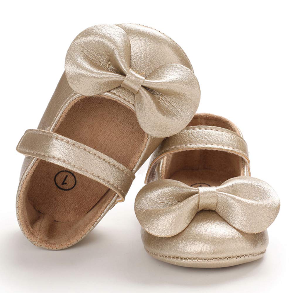 LACOFIA Baby Girls Anti-Slip First Walking Shoes Infant Bowknot Mary Jane Princess Party Shoes Prewalkers — view 4