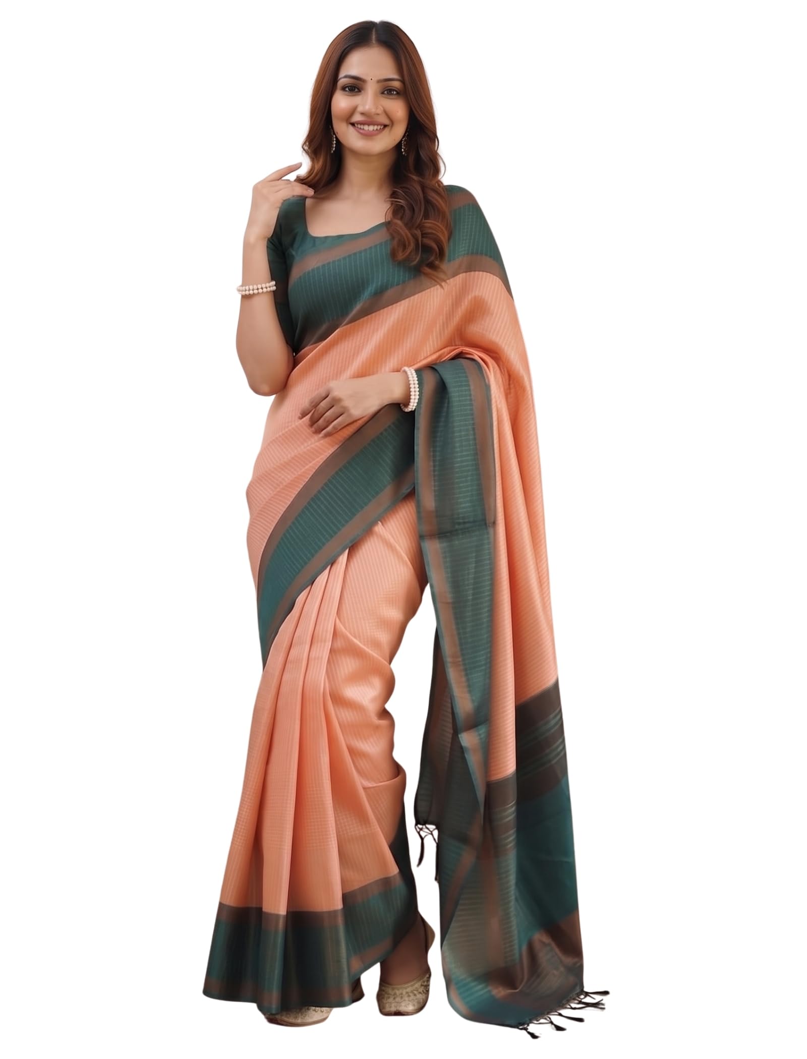 Women's Soft Litchi Silk Saree with Unstitched Blouse Piece and Solid Pattern | Lightweight Sarees | Ethnic Saree | Fashion Sarees New Pattern-image-27