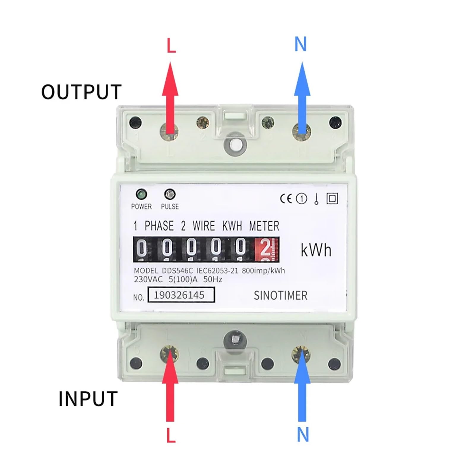 DDS546C 230VAC 50Hz jednofazowy licznik energii 4P Analogowy elektryczny watomierz elektryczny na szynie DIN, watomierz