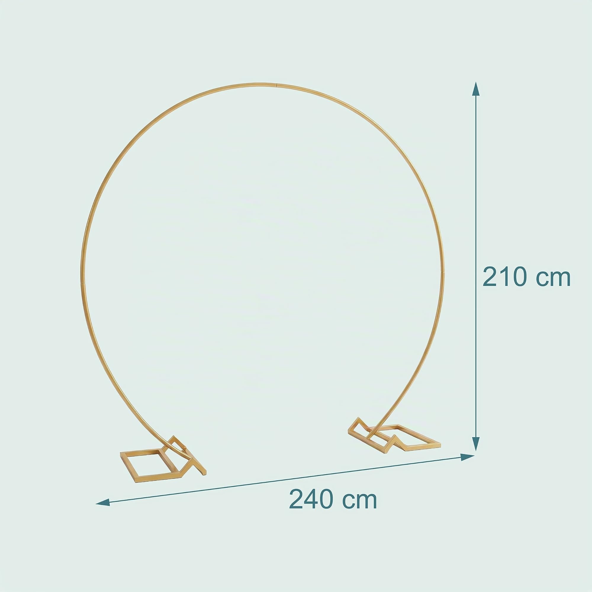Relaxdays Arco Palloncini, Metallo, Matrimonio, Compleanno, Fidanzamento, A x L: 210x240 cm, Fiori, Arco Decorativo, Oro