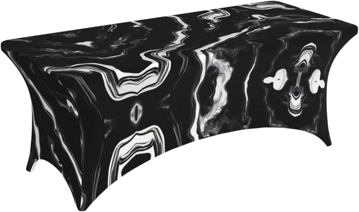 Black White Marble Print Print Table Cover Rectangular Tablecloth for 6-Foot Tables for Wedding Banquets Outdoor