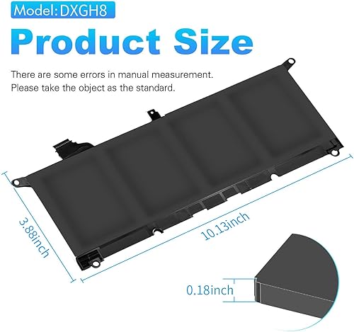 Miniatura 4 de ZAYAUPVL Reemplazo de batería DXGH8 de 52 Wh para Dell XPS 13 9370 9380 7390 Inspiron 13 7000 7390 7391 2 en 1 5390 5391 7490 Latitude 3301