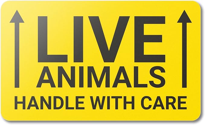 Amazon.com: 300 Live Animal Stickers for Shipping, 2 x 3 inch Live Animals Stickers for Handling ...