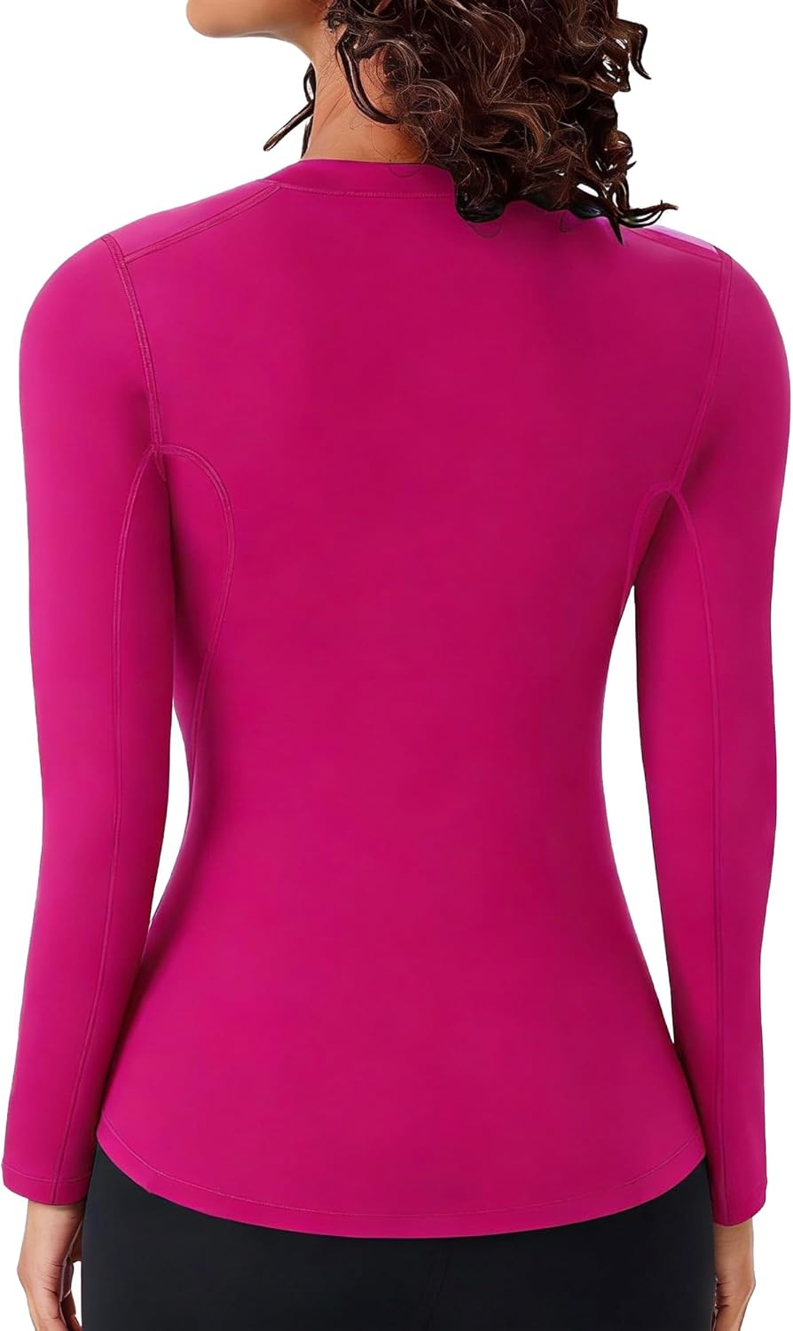 Women's Compression Shirt Long Sleeve Athletic Workout Tops Dry Fit Yoga T-Shirt Base Layer Gym Sports Undershirts - Image 8