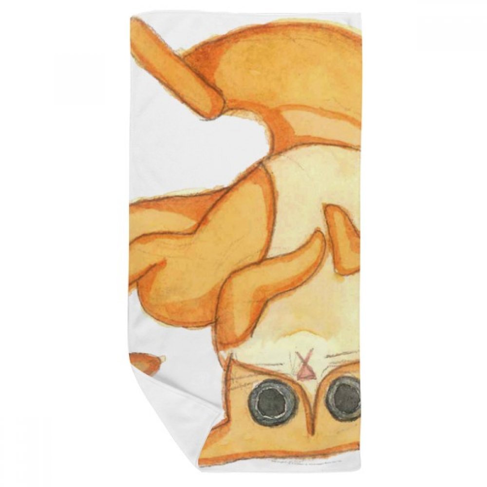 Serviette de bain chat aquarelle douce de 35x70cm idéale pour vos séances de yoga et sport