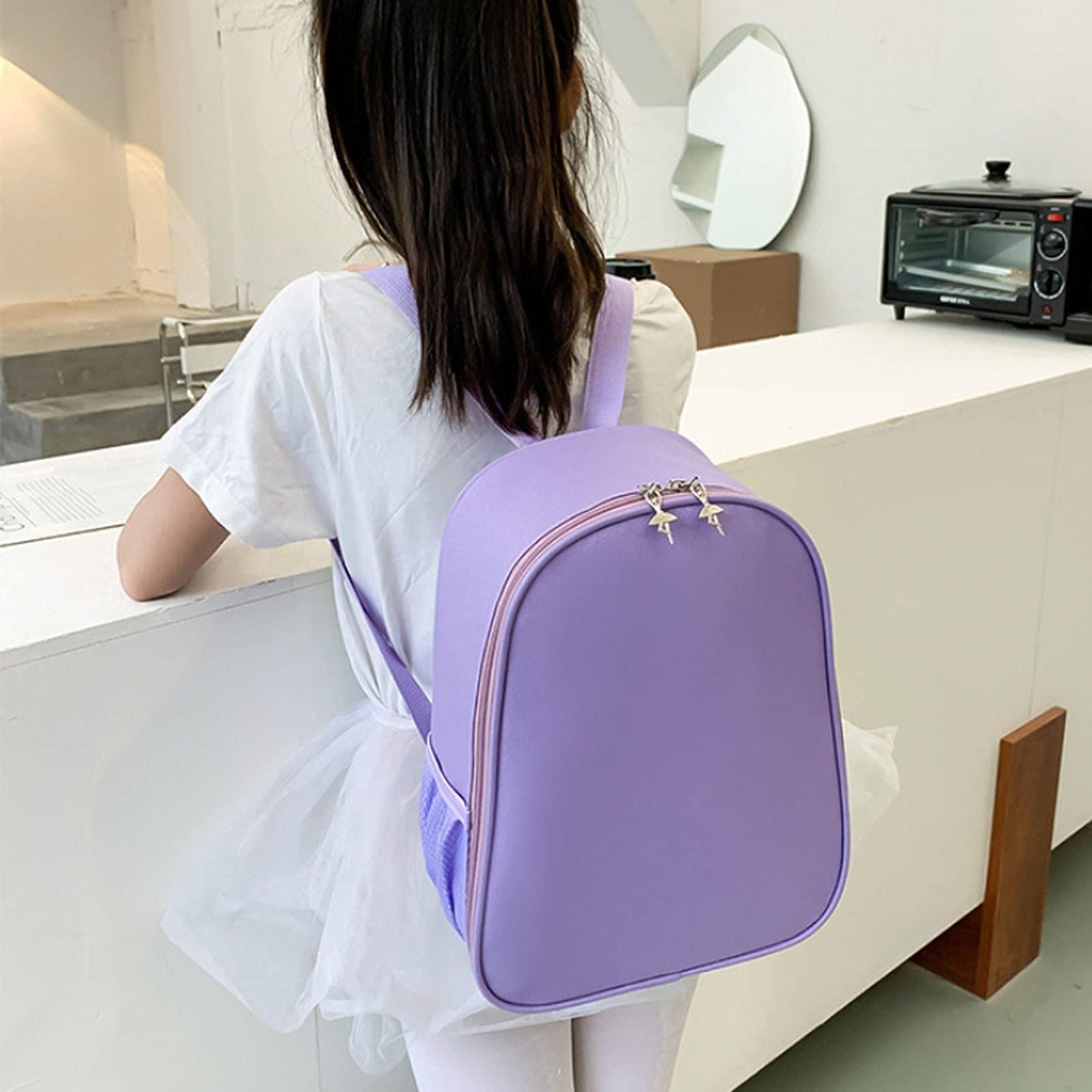 Yitengteng Ballerina Bag,Nylon Dance Backpack Bag for Girls,Simple and Large-capacity Children's Bag (purple)