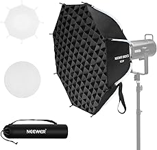 NEEWER Basics - Kit de softbox octogonal para fotografía de estudio, grabación de video, transmisión de grabación de video, 25.6 pulgadas/25.6 in, montaje Bowens de liberación rápida, difusores de luz