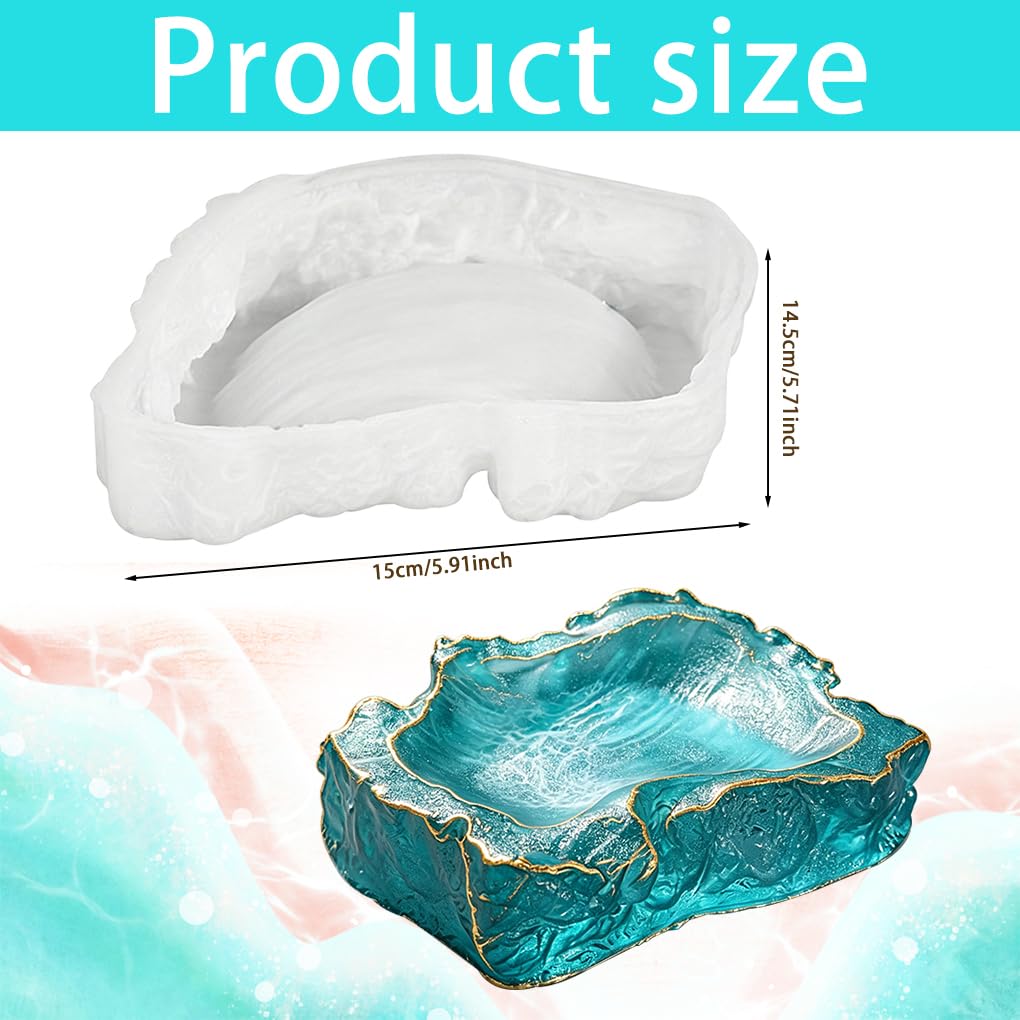 Stampi per Resina Epossidica Piatto Stampi Silicone Vassoio Soap Dish Resin Mold Stampi per Colata Portasapone DIY Piatto di Frutta Contenitori di Stoccaggio