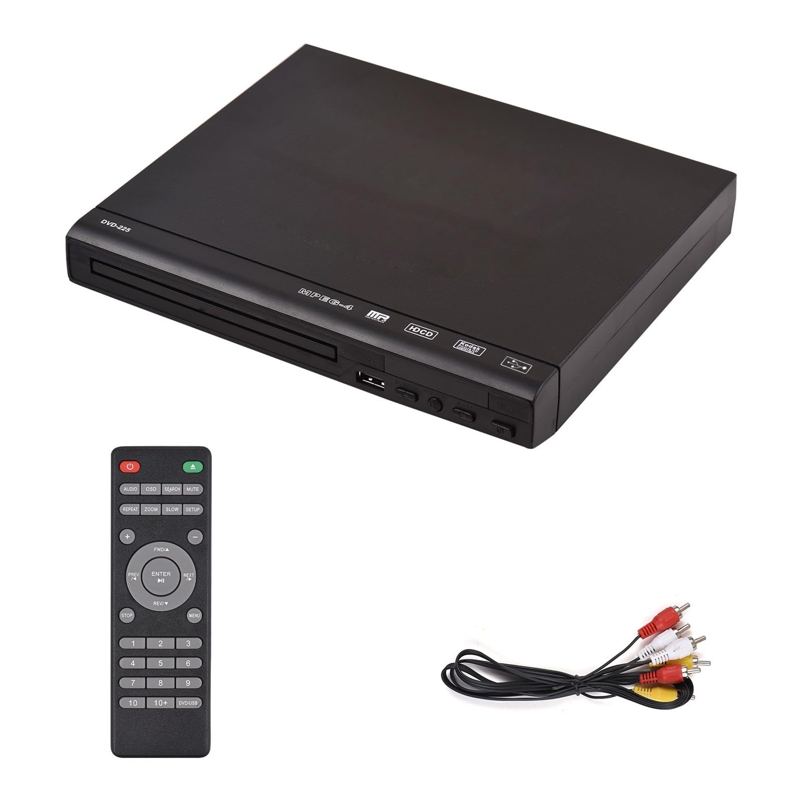 Dcdcd One Color Dvd-225 Home Dvd Cd Player - Digital Multimedia Disc Player With Av Output & Remote Control