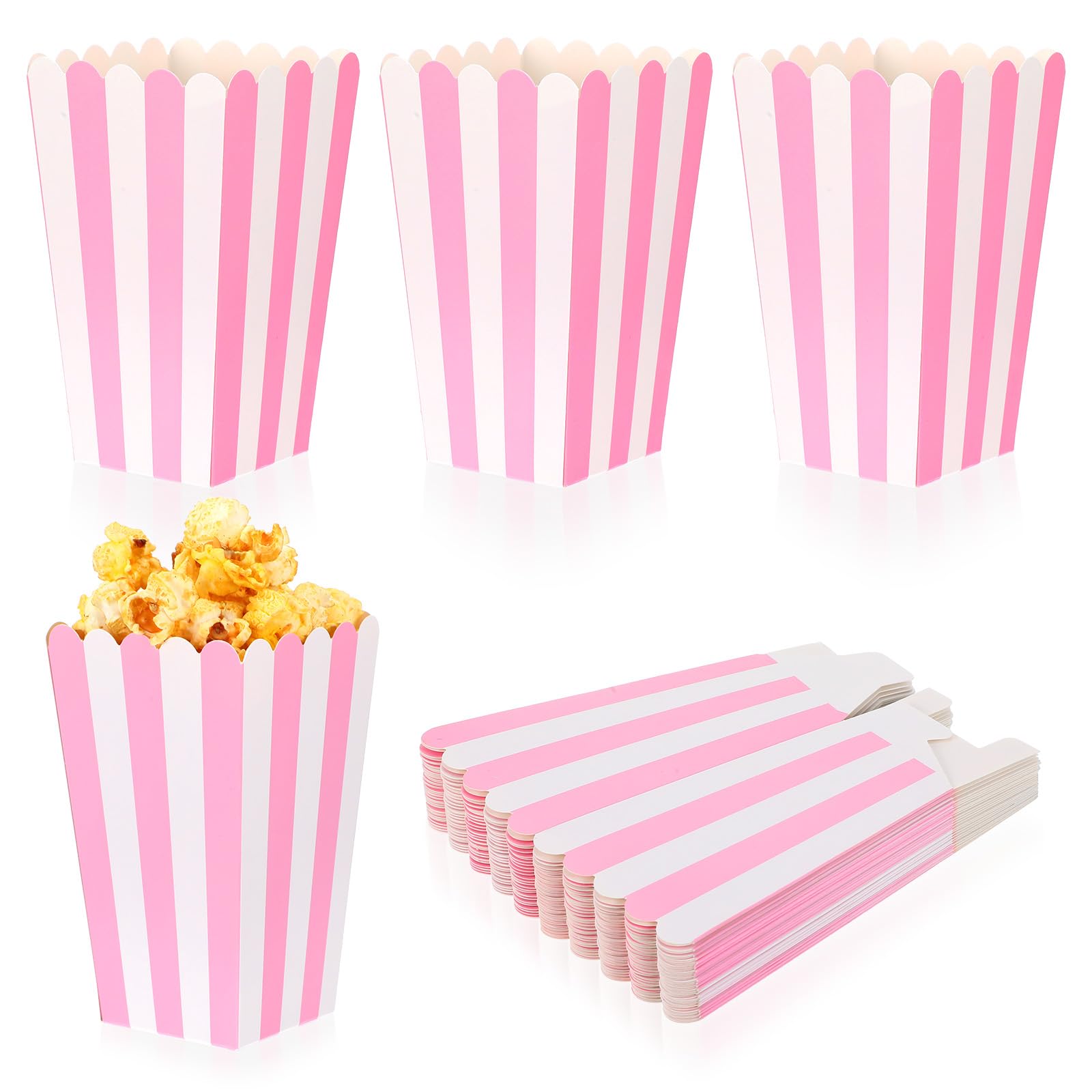 Sacs Bonbons Fête Boîtes à Popcorn Rose JeVenis Lot De 12 - Sacs à Friandises Let's Go Pour Anniversaire, Mariage Let's Go Goodie Bags - 10