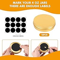 Vista 6 de Paquete de 12 latas de 4 onzas, latas redondas para ungüento, lata de aluminio dorado de 4 onzas con tapas, recipientes de lata de metal