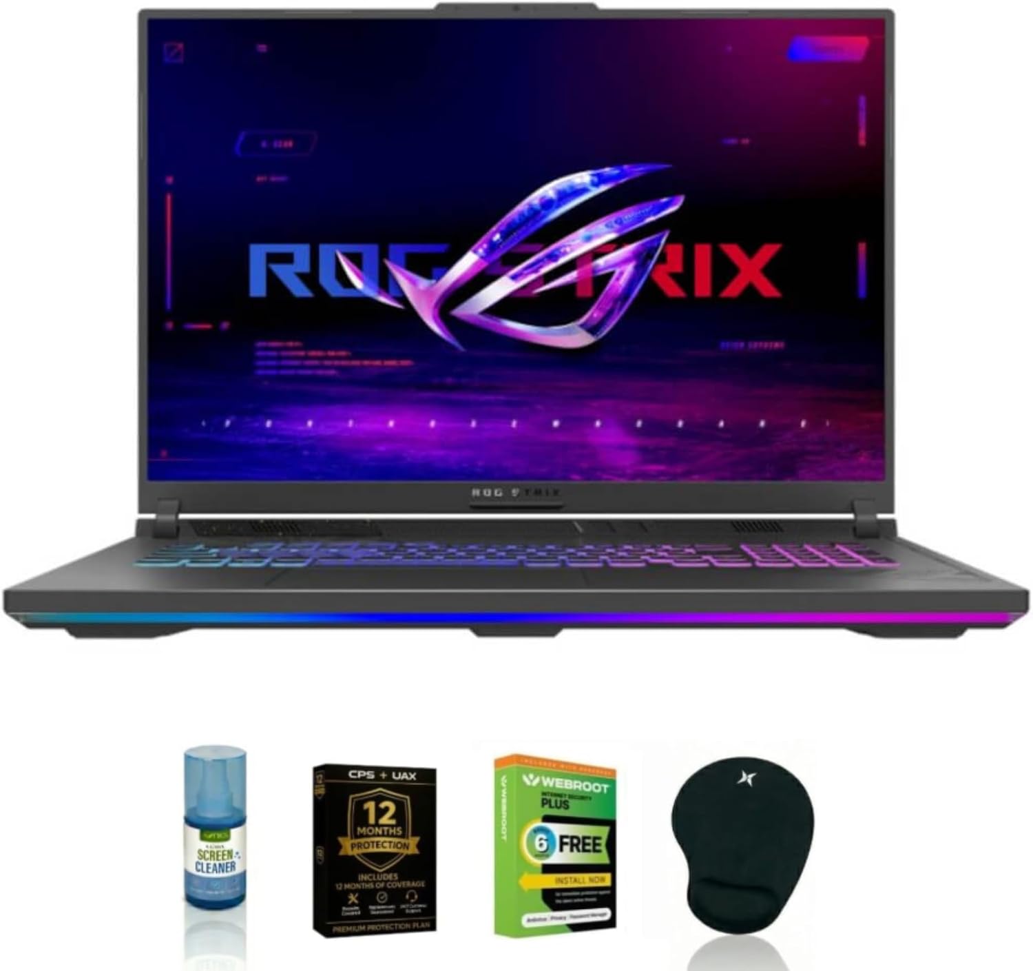 ROG Strix G18 Gaming Laptop 18 Inch QHD Intel Core i7 13650HX NVIDIA GeForce RTX 4060 16GB RAM 2TB SSD Bundle with Antivirus Mouse Pad Screen Cleaner and 12 Month Warranty