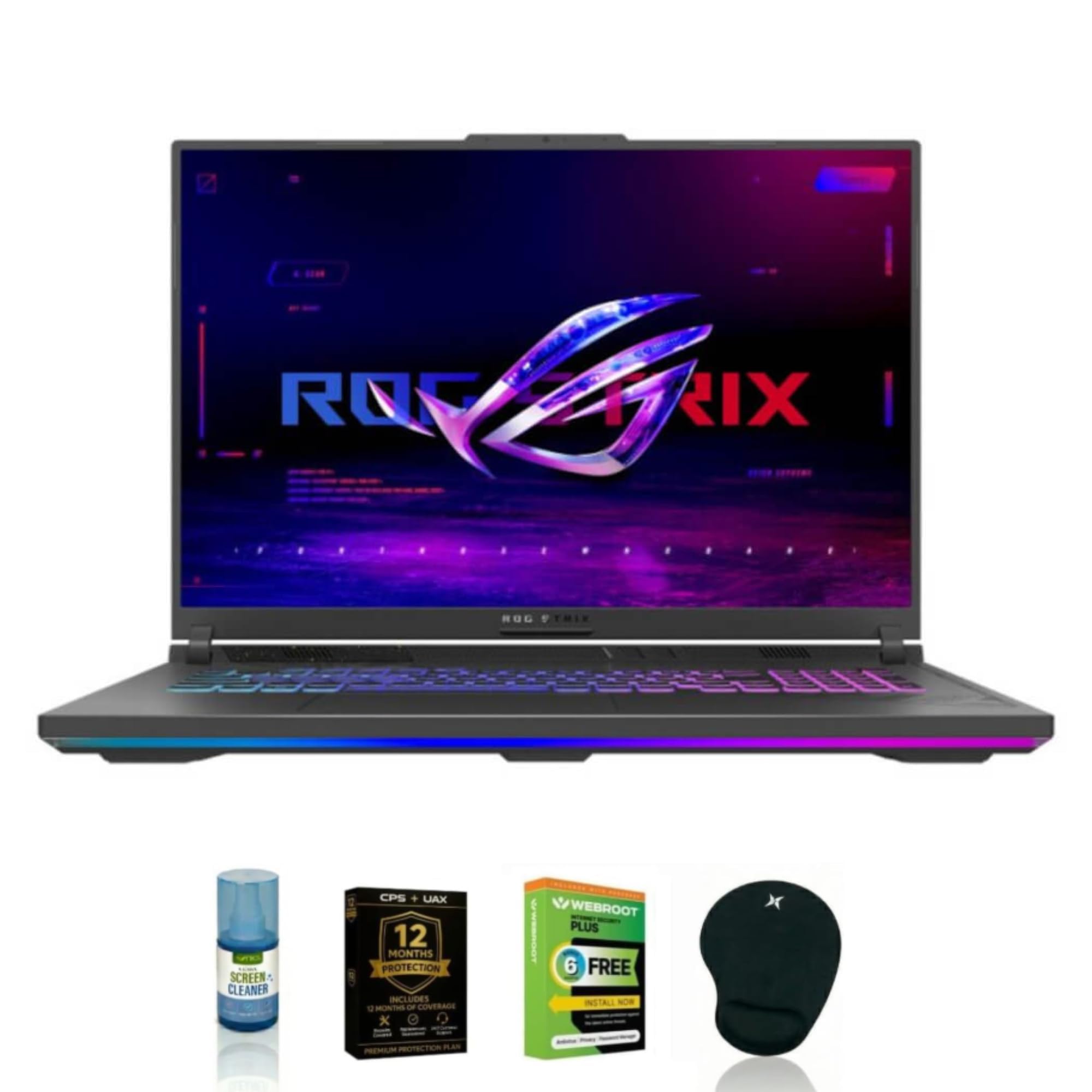 ASUS ROG Strix G18 Gaming Laptop 18 Inch QHD Intel Core i7 13650HX NVIDIA GeForce RTX 4060 16GB RAM 2TB SSD Bundle with Antivirus Mouse Pad Screen Cleaner and 12 Month Warranty