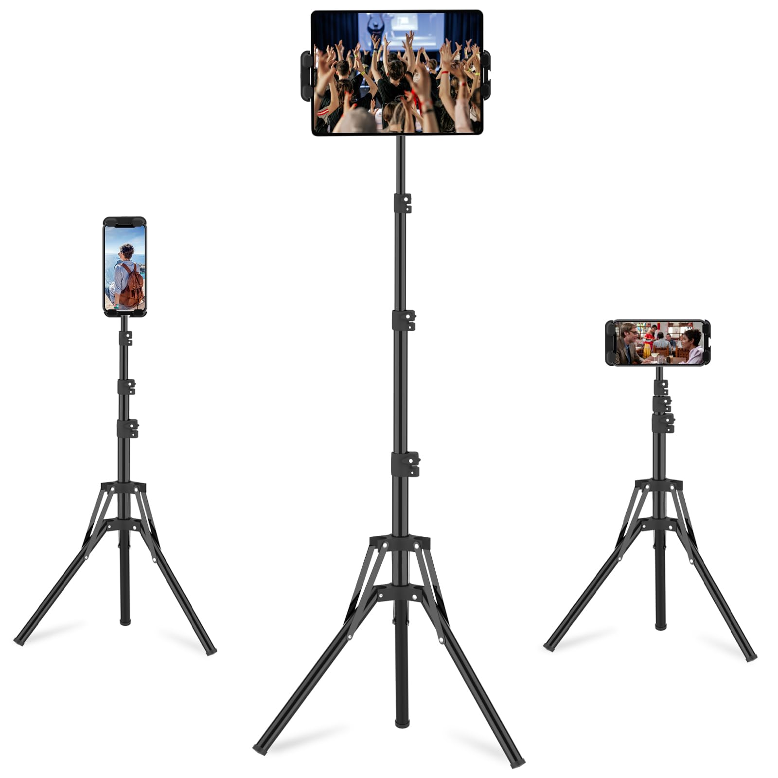 Supporto Treppiede Tablet 360° Regolabile 160cm/65 Pollici per iPad Pro/Mini Samsung Galaxy Tab 4.7-13.5 Pollici