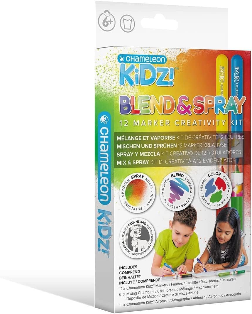 Kidz Blendy Pens Blend & Spray Creativity Kits (Blend & Spray 12 Marker Creativity Kit)