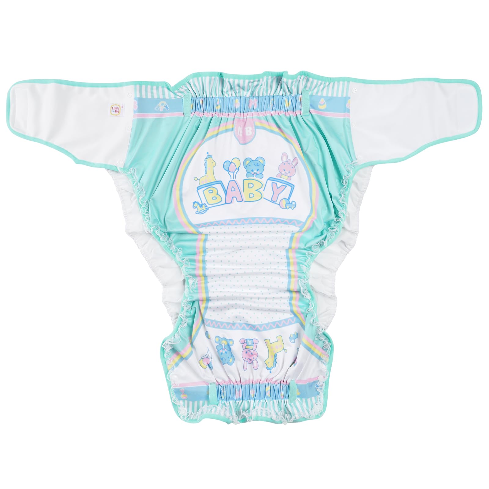 LittleForBig Omutsu fascia di seta per adulti lavabile impermeabile regolabile L verde