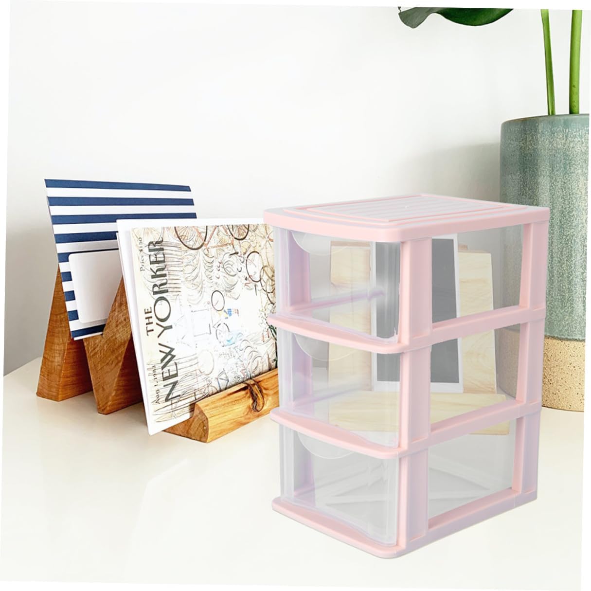 2pcs Three-layer Drawer Storage Boxes Transparent Desktop Organizer for Cosmetics and Sundries Dustproof Makeup Storage Case with Sturdy Structure for Office and Home Use