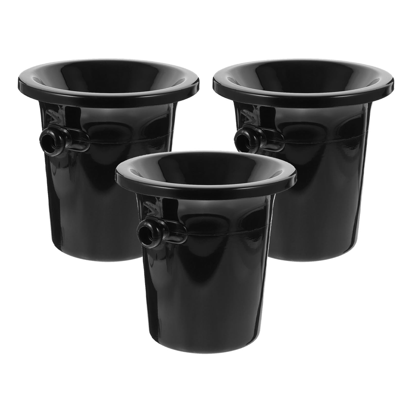 Seau à Vin Noir en Plastique Crachoir à Vin Rond à Double Oreilles Lot de 3 en Cave et Fêtes