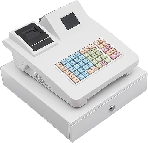 Caja registradora electrónica de 48 teclas con cajón de efectivo, admite creación de informes y tecnología de impresión térmica, caja registradora disponible en Yaxa Guatemala