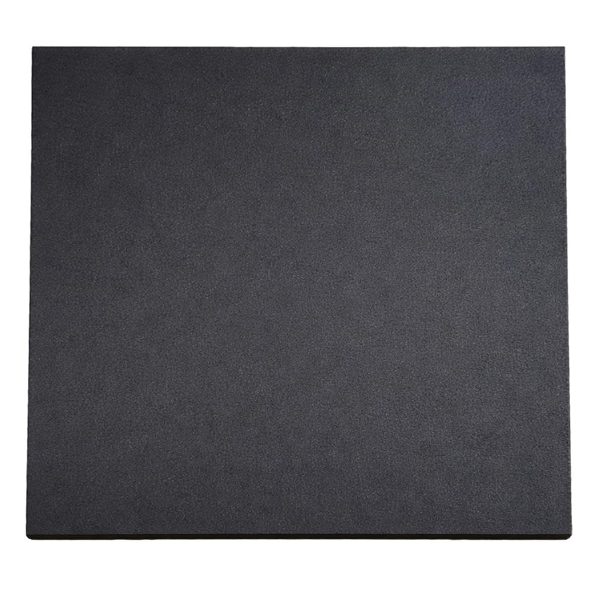 PP20 - Azulejo para suelo de gimnasio, 100 x 100 cm – 20 mm de grosor, superficie lisa, cero pérdidas de gránulos gruesos, base de gránulos gruesos anti-impacto, negro total negro, interior