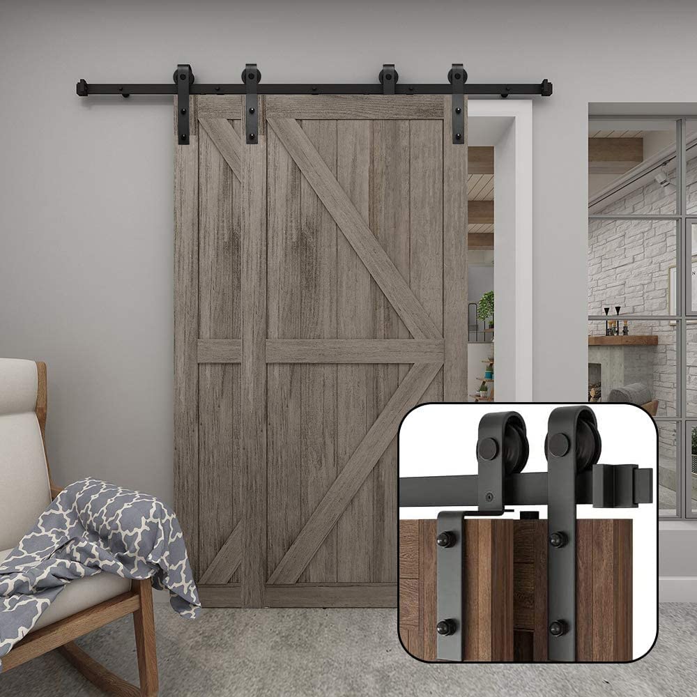 HOCONNIE 9FT/274cm Kit de Puerta de Granero Herrajes para Puertas de Granero para Puerta Doble Coincide