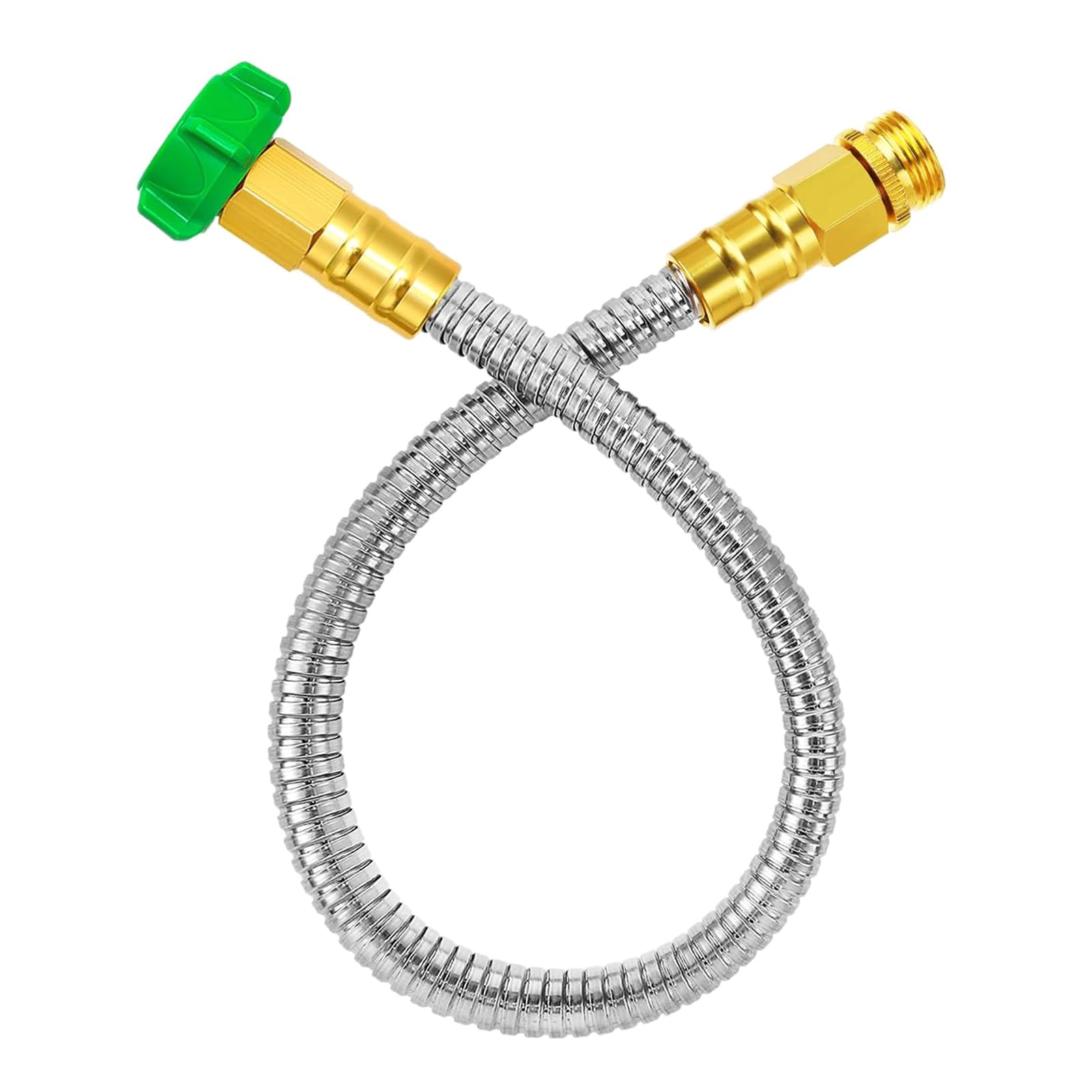 HGENAHGTF 304 Stainless Steel 2ft Flexible Water Hose with Leakproof Washers for Sprinklers, Faucets & Stable Yard Supply Stainless Steel Garden Hose Connector