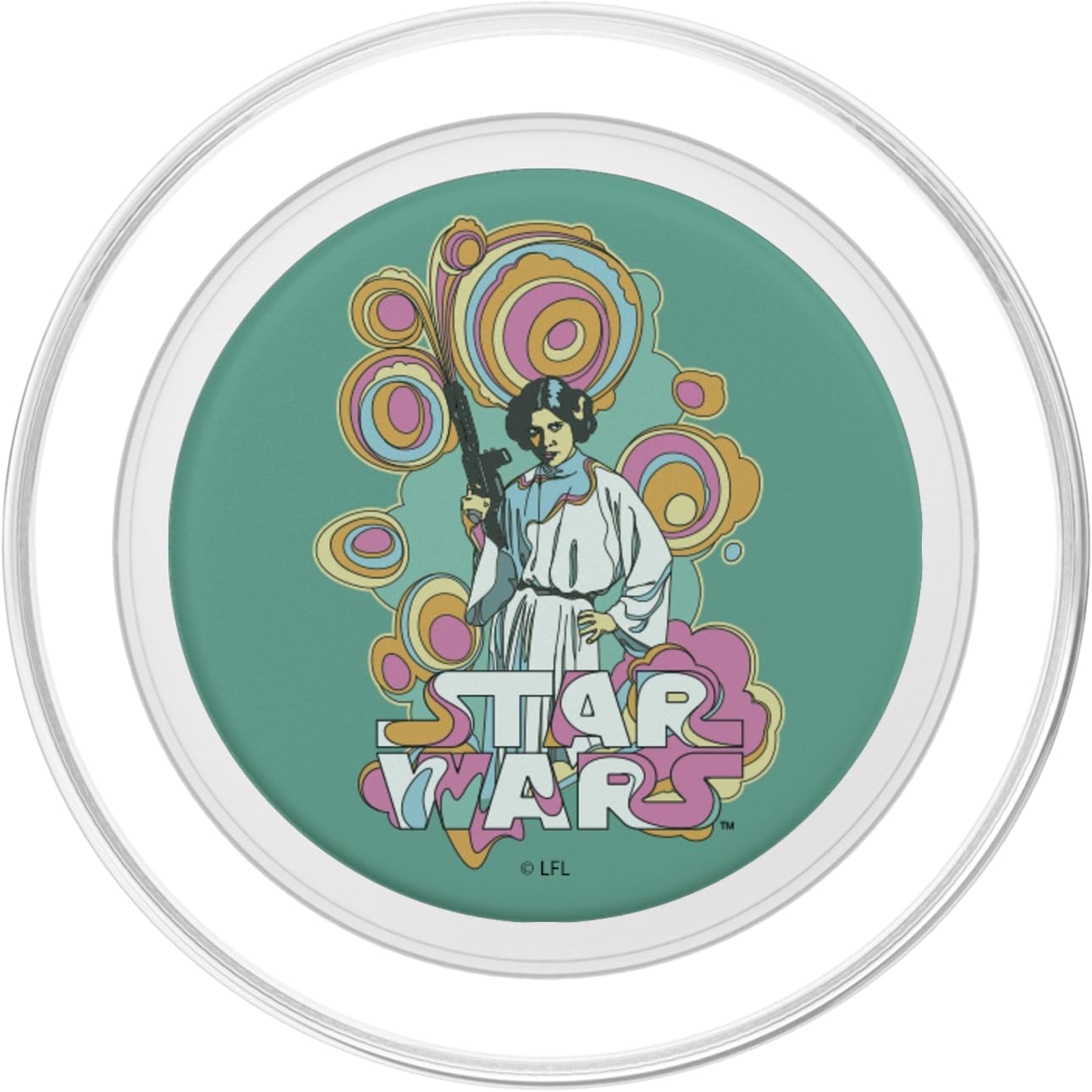 Star Wars Leia Retro Color Swirl Title Poster PopSockets MagSafe PopGrip for iPhone