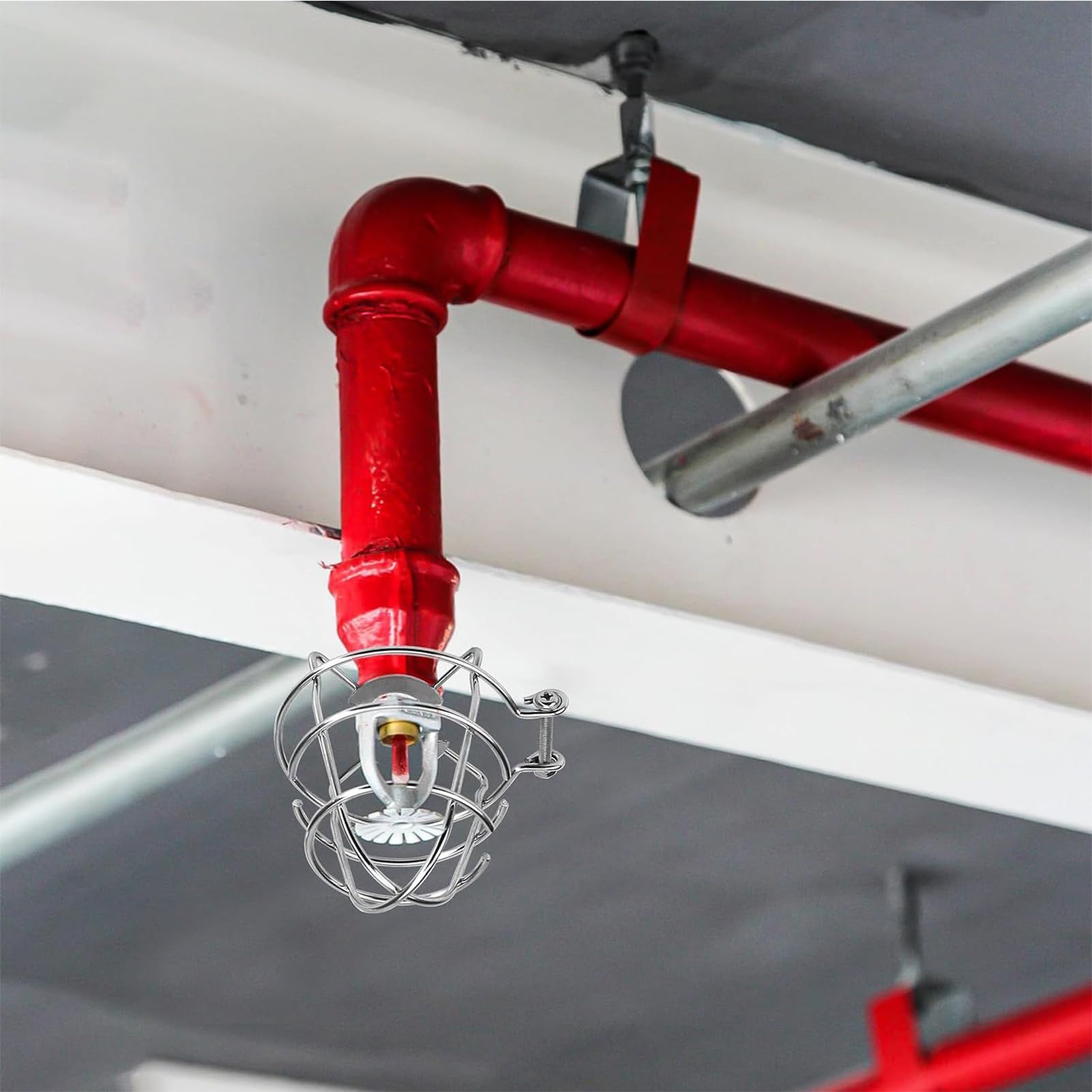 Fire Sprinkler Head Guard, Sprinkler Bracket, 2.95x2.64 Inches Rust Resistant Design, Durabled Carbon Steel Cage for Restaurants, Homes, Warehouses, Basements, Garage