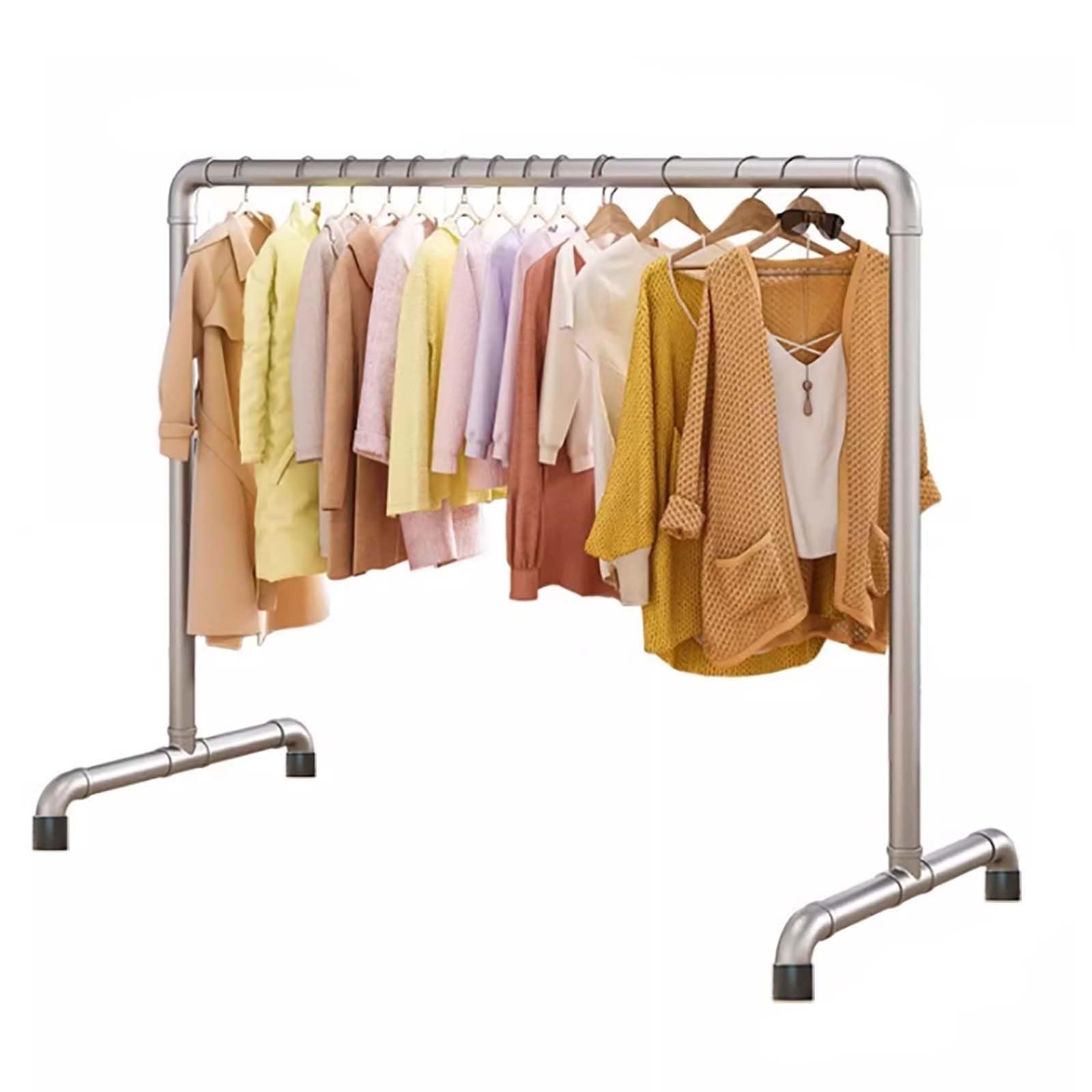 Portant à vêtements en métal robuste 2x1,6m avec étagères de rangement
