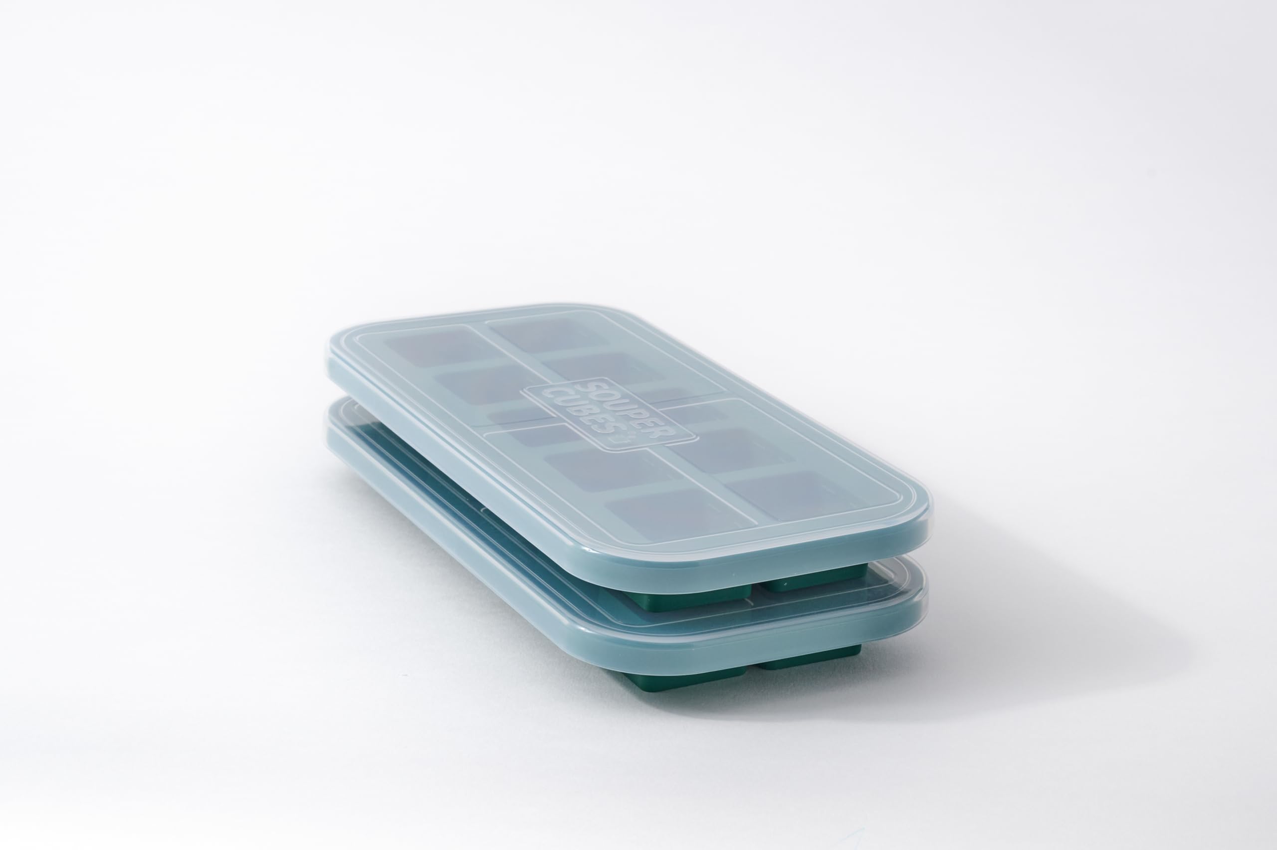 Souper Cubes 30mL/2 Tablespoon Silicone Freezer Moulds, Perfect for Storing Garlic, Herbs, Ginger, Pesto, Tomato Paste, Lemon Juice, Curry and More - Kale - 2-Pack โ image 1