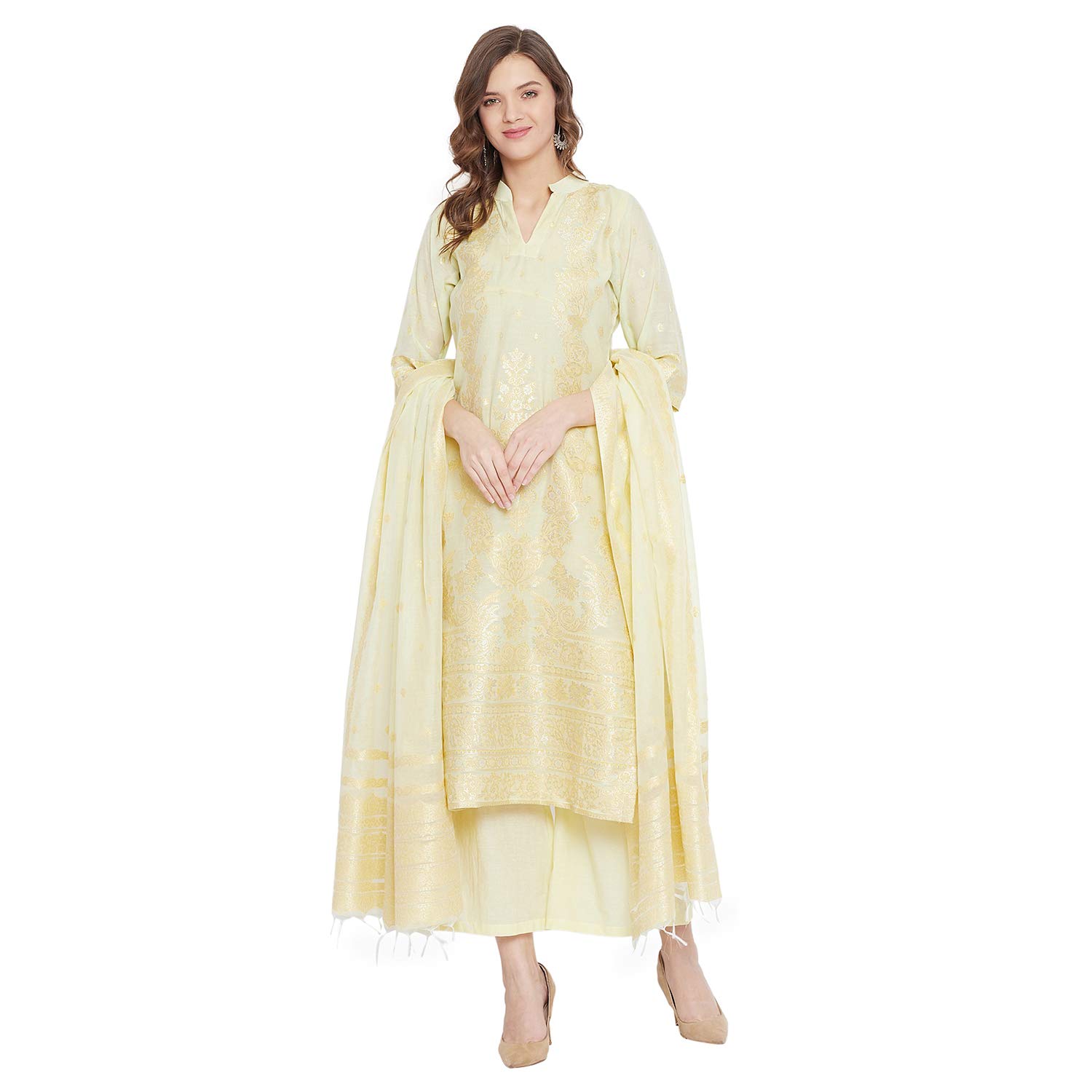 Safaa Summer Suit For Women Suit Salwar Set | Ethnic Wear | Suit Set | Dupatta Set | Wedding Suit Cotton Silk Zari Woven D... - Review, Price and Buying Guide